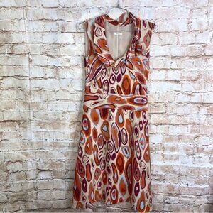 Cacherel Silk Sleeveless Ikat Print Dress
